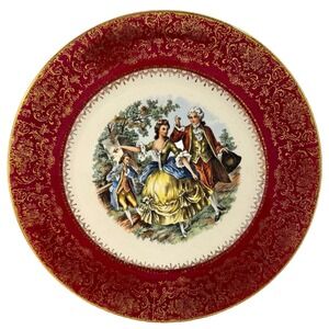 Imperial Service Plate 23 Karat Gold Salem China Co. 10.75" Diameter Made in USA